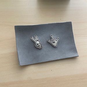 Peace & Love Sterling Silver stud earrings ✌🏽♥️